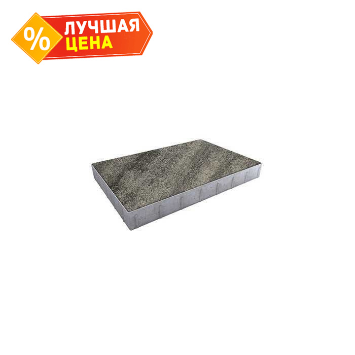 Плитка тротуарная Прямоугольник (Ла-Линия) Б.14.П.8 Листопад гранит Антрацит, 750х500х80 мм