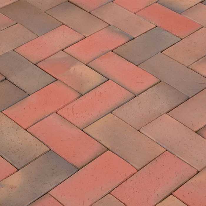 Клинкерная брусчатка Lode Argon пестрая шероховатая, 200х100х52 мм